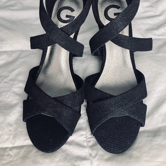 Guess Sparkle Criss-cross Ankle Strap Wedge Sandal - Picture 3 of 7